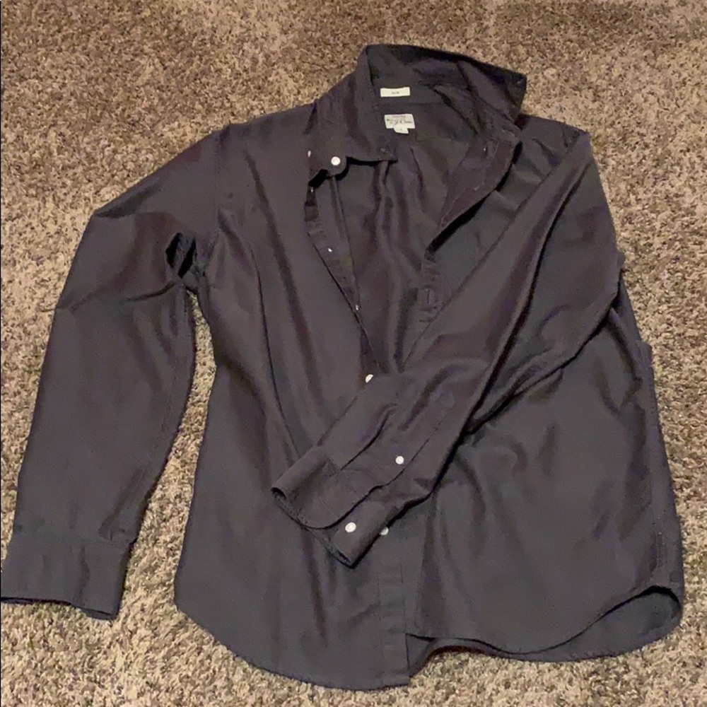 J Crew Slim Woven Oxford Stretch Medium Dark Grey